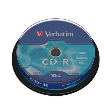 CD-R Extra Protection Verbatim 700 MB in confezione da 10 cd-r - 43437