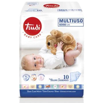Telo igienico multiuso 60x60 cm Trudi conf. 10 pezzi - 00719