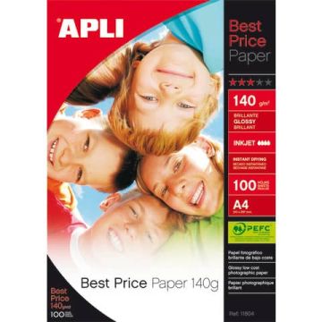 Carta fotografica inkjet Decadry A4 alta qualità - finitura lucida - 140 g/m² bianco Conf. 100 pezzi - T900007