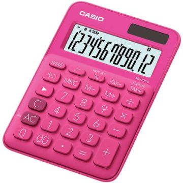 Calcolatrice da tavolo CASIO solare o batteria - 12 cifre - Rosso MS-20UC-RD