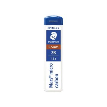 Mine sottili Staedtler Mars micro carbon 250 2B 0,5 mm confezione da 12 pezzi - 250 05-2B