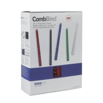 Dorsi plastici a 21 anelli GBC CombBind 51 mm A4 bianco - fino a 450 fogli conf da 50 dorsi - 4028207