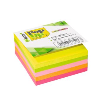 Foglietti riposizionabili Ikona Notes conf. da 6 blocchetti - colori assortiti neon - 75x75 mm - 11742