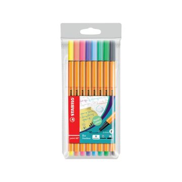 Fineliner Stabilo Point 88 0,4 mm assortiti in colori pastello astuccio da 8 - 88/8-01
