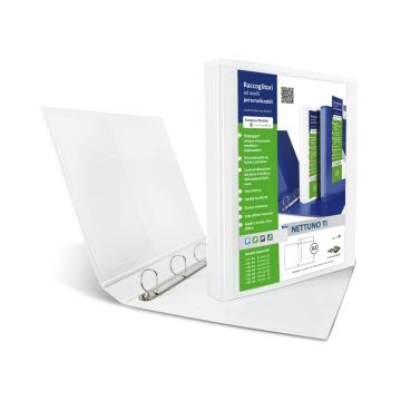 Raccoglitore personalizzabile Sei Rota Nettuno TI - 4 anelli a Q bianco 36838001