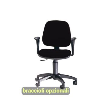 Sedia operativa girevole Unisit Leda LDB Eco smart - schienale basso - rivestimento Eco nero - LDB/EN