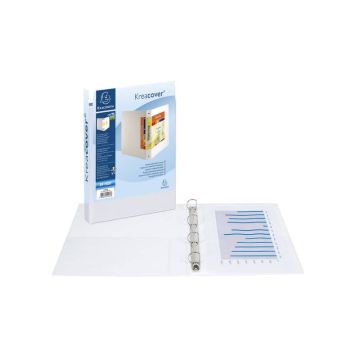 Raccoglitore personalizzabile Exacompta A4 maxi Kreacover bianco 4 anelli a D 40 mm - 51943E
