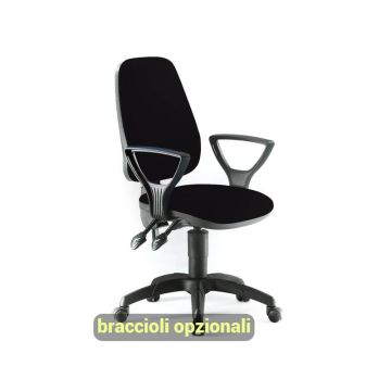 Sedia operativa girevole Unisit Leda LDAY Eco smart - schienale alto - rivestimento ignifugo nero - LDAY/IN