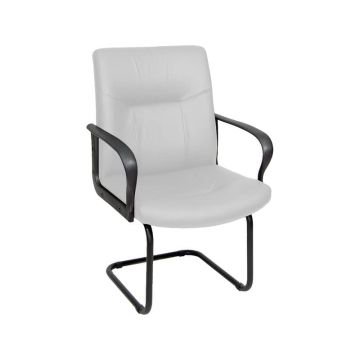Sedia visitatore direzionale Unisit Eridanus ERV Eco Smart su slitta - rivestimento pelle bianco -ERV/PQ