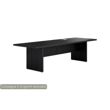 Tavolo riunioni Artexport Flora 220x100x74 cm fianchi legno nero venato frassino - 905/8