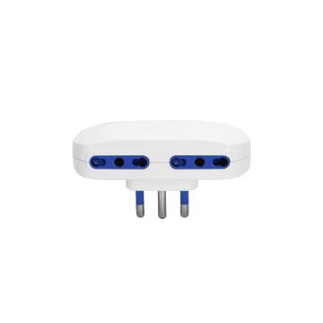 Adattatore a 4 vie P17/11 - 16A Aigostar bianco 284718