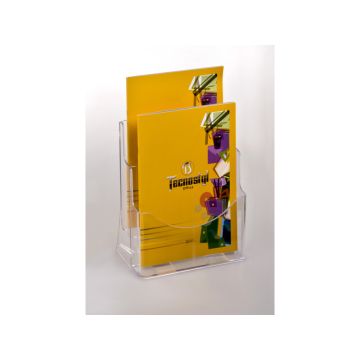 Porta brochure/cataloghi da banco in PS trasparente Tecnostyl A4 due tasche LH002