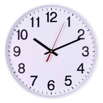 Orologio da parete in plastica Office Products diam. 30 cm bianco 13223011-14