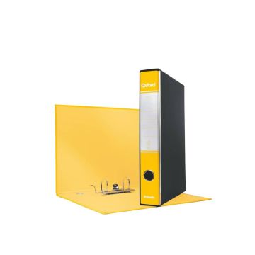 Registratore con custodia Esselte G82 Oxford commerciale 29,5x32 cm - dorso 5 cm giallo - 390782090