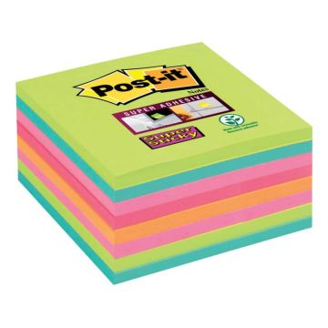 Foglietti Post-it Super Sticky Notes 76x76 mm assortiti arcobaleno - conf. 8 blocchetti da 45 ff - 654-8SS-RBW-EU