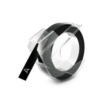 Nastro a rilievo 3D per etichettatrici Dymo vinile 9 mm x 3 m bianco/nero S0898130 (cfz 10)