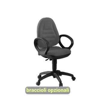 Sedia operativa girevole Unisit Metis MTA Eco Smart - rivestimento Eco grigio scuro - MTAS/ET