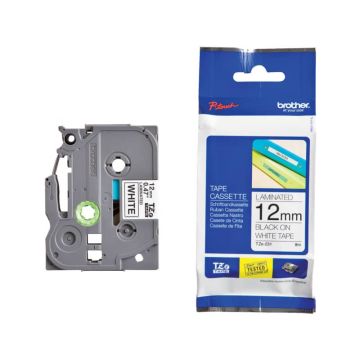 Nastro Brother Tze-231 12Mmx8Mt Nero/Bianco Laminato