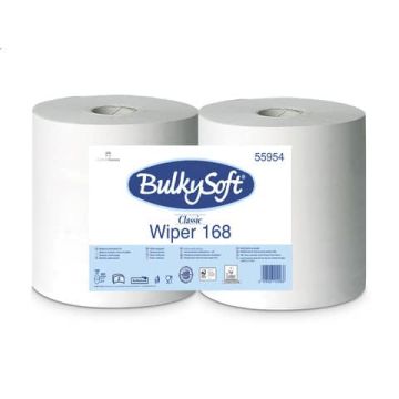 Bobina in pura cellulosa Wiper 165 evo Bulkysoft 750 strappi 2 veli bianco Conf. 2 pezzi - 55105.E20