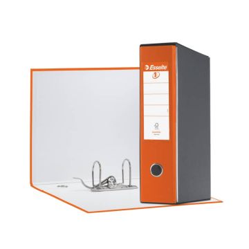 Registratore con custodia Esselte G55 EUROFILE protocollo D8 cartone rivestito in PP arancione - 390755200