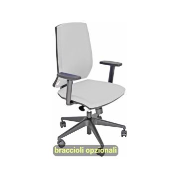 Sedia operativa girevole Unisit Larissa LR1S - rivestimento similpelle bianco - LR1S/KQ