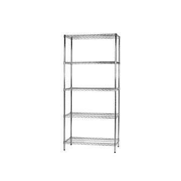 Scaffale cinque ripiani d'acciaio cromato Serena Group Archimede 90x45xH.200 cm - 5X459020