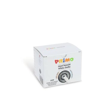 Gessi rotondi non polverosi Primo bianco - Ø 9x80 mm - scatola di cartone 100 pezzi - 010GB100R