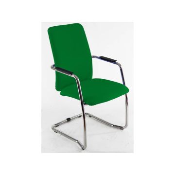 Sedia visitatore con slitta Unisit Lithium LTLTA schienale alto - rivest. Eco verde - LTLTA/EV