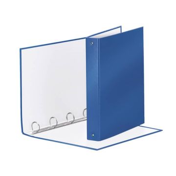 Raccoglitore Esselte Meeting a 4 anelli tondi 30mm cartone rivestito in PP blu metallizz. 22x30cm dorso 4cm - 395792960