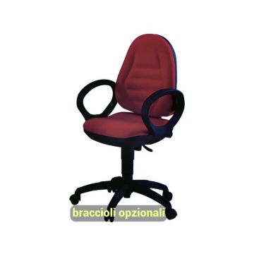 Sedia operativa girevole Unisit Metis MTA Eco Smart - rivestimento ignifugo bordeaux - MTAS/ID