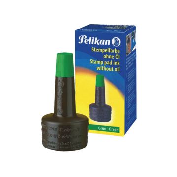 Inchiostro per timbri senza olio Pelikan flacone 28 ml verde 351239