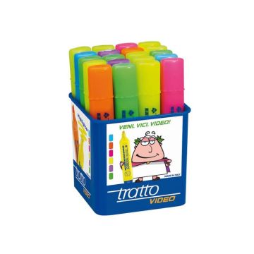Evidenziatore TRATTO Video 1-5 mm assortiti barattolo da 20 - F829200