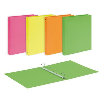 Raccoglitore Favorit 22x30 cm 4 anelli tondi diam. 30 mm - conf. 10 pz - colori assortiti linea Neon - 400198082