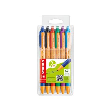 Penne a sfera a scatto Stabilo Pointball  0,5 mm assortiti astuccio da 6 - 6030/6