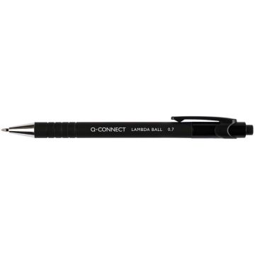 Penna a sfera a scatto Q-Connect Lamda 0,7 mm nero KF00672