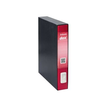 Registratore a leva DOX4 Comm.le D5 custodia carta nera goffrata trattata antimpronta rosso - D26411