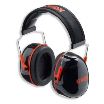 Cuffia antirumore K3 per isolamento alte frequenze regolabile in lunghezza Uvex nero/rosso - 2600003