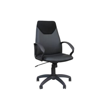 Poltrona direzionale girevole Unisit Guru GRP Eco Smart - rivestimento similpelle nero con braccioli - GRP/KN