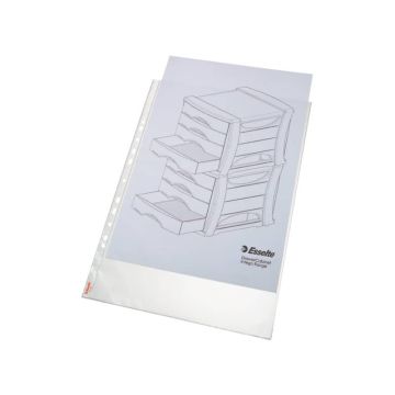 Buste a perforazione universale Esselte DELUXE goffrate antiriflesso trasparente 30x42 cm (A3 libro) conf. 50 pezzi - 55231