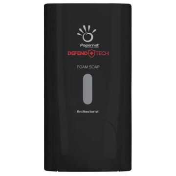 Dispenser antibatterico per sapone in schiuma Defend Tech - 22x11,6x13,9 cm - capacità 0,5 L Papernet nero - 417206