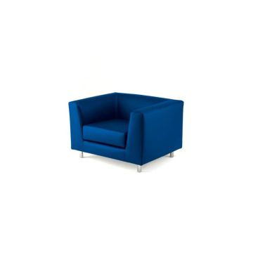 Divano attesa a 1 posto Unisit Quad QD1 schienale fisso - rivestimento tessuto ignifugo blu - QD1/IB