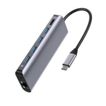 Docking station universale multiporta USB-C™ Up parts grigio 7 in 1 UP-DS-9857T