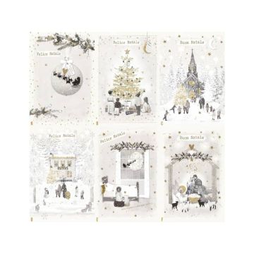 Biglietti augurali Natalizi ''Buon/Felice Natale'' 12x18 cm - conf.6 pezzi Biembi B4P232C61