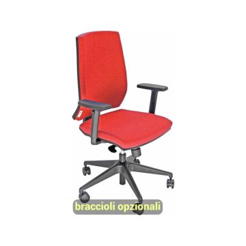 Sedia operativa girevole Unisit Larissa LR1SE - rivestimento Eco rosso - LR1SE/ER