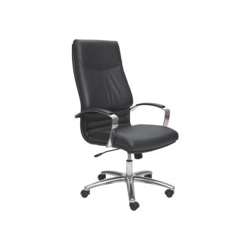 Poltrona direzionale Unisit Cygnus rivestimento sky nero schienale alto CYPC/KN