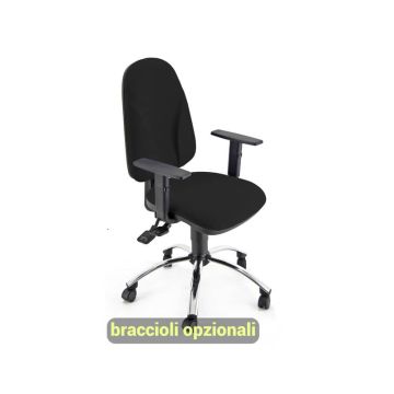 Sedia operativa girevole Unisit Team TMSYC Eco smart - schiuma sagomata - rivestimento ignifugo nero - TMSYC/IN
