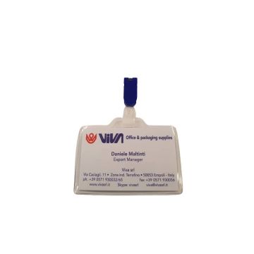 Portanome in pvc Viva aggancio-cartoncino conf. 100pz 95x60 mm 145+150PL