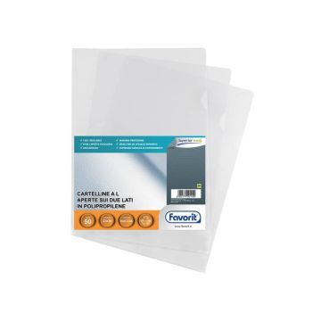 Buste trasp. a L FAVORIT buccia d'arancia superior 22x30 cm conf. da 50 - 100460050