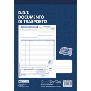 Blocco DDT Mittente/Destinatario/Vettore O.C.L. 33x3 copie 210x300 mm 0113