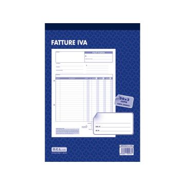 Blocco fatture IVA O.C.L. 21x30,5 cm 50x3 copie 0182